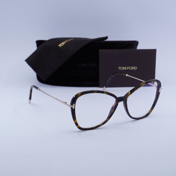 Tom Ford FT5769-B 052 Eyeglasses Dark Havana/Gold 56mm Cat Eye Frame - Picture 9 of 9
